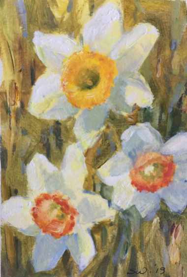#20. Daffodils IV, in acrylic.